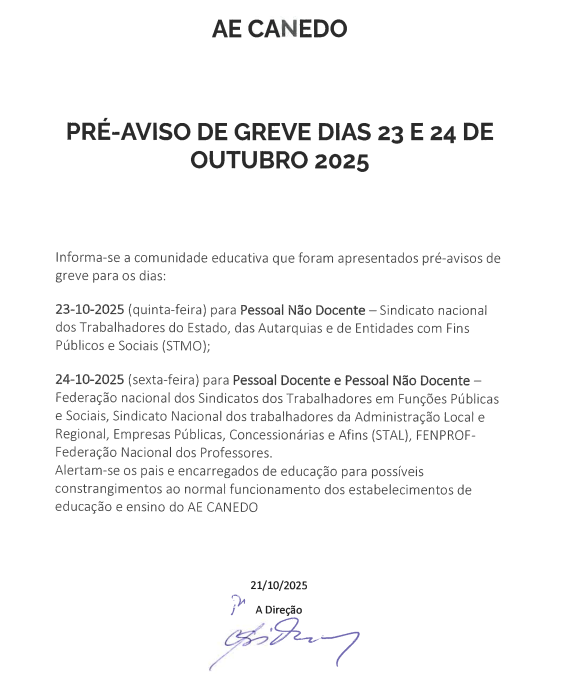Pré AVISO de GREVES out 2025 ass